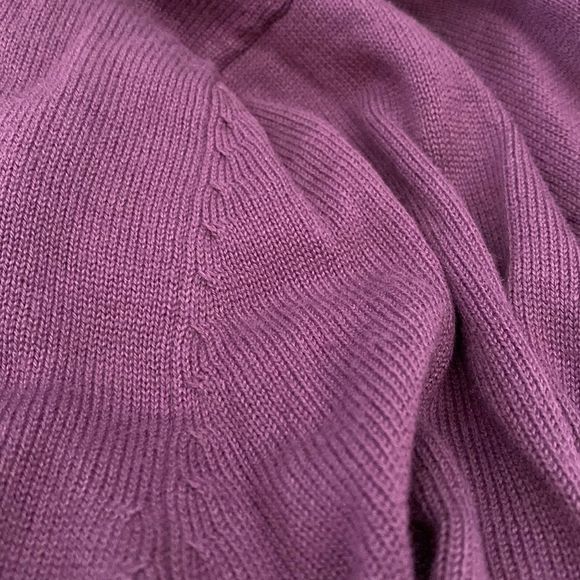 Sax cardigan sweater plum with ruffle trim size large - Picture 7 of 7